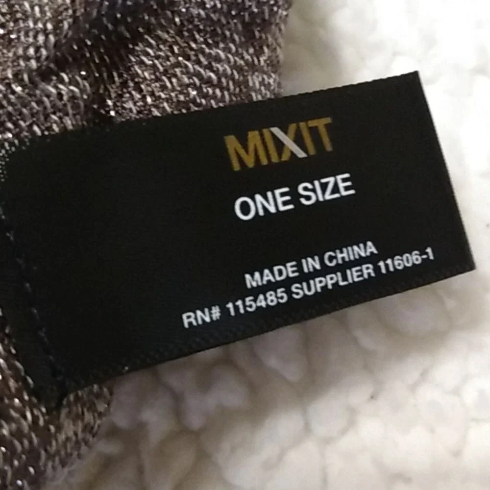 MIXIT Glitter Sparkle Infinity Scarf‎ Loop Wrap Brown/ Gray One Size Women